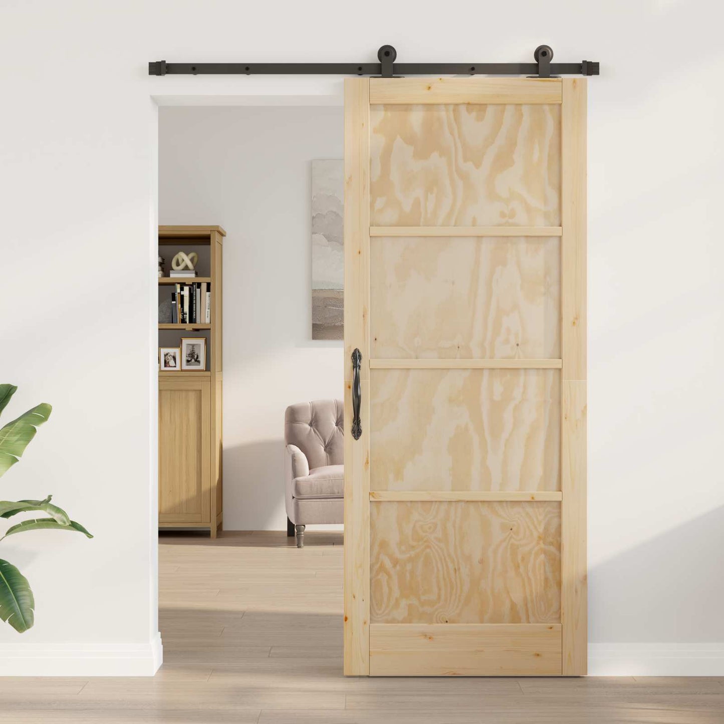 Skydedør ORKDAL 86 x 211 cm Massivt fyrretræ Naturfarvet