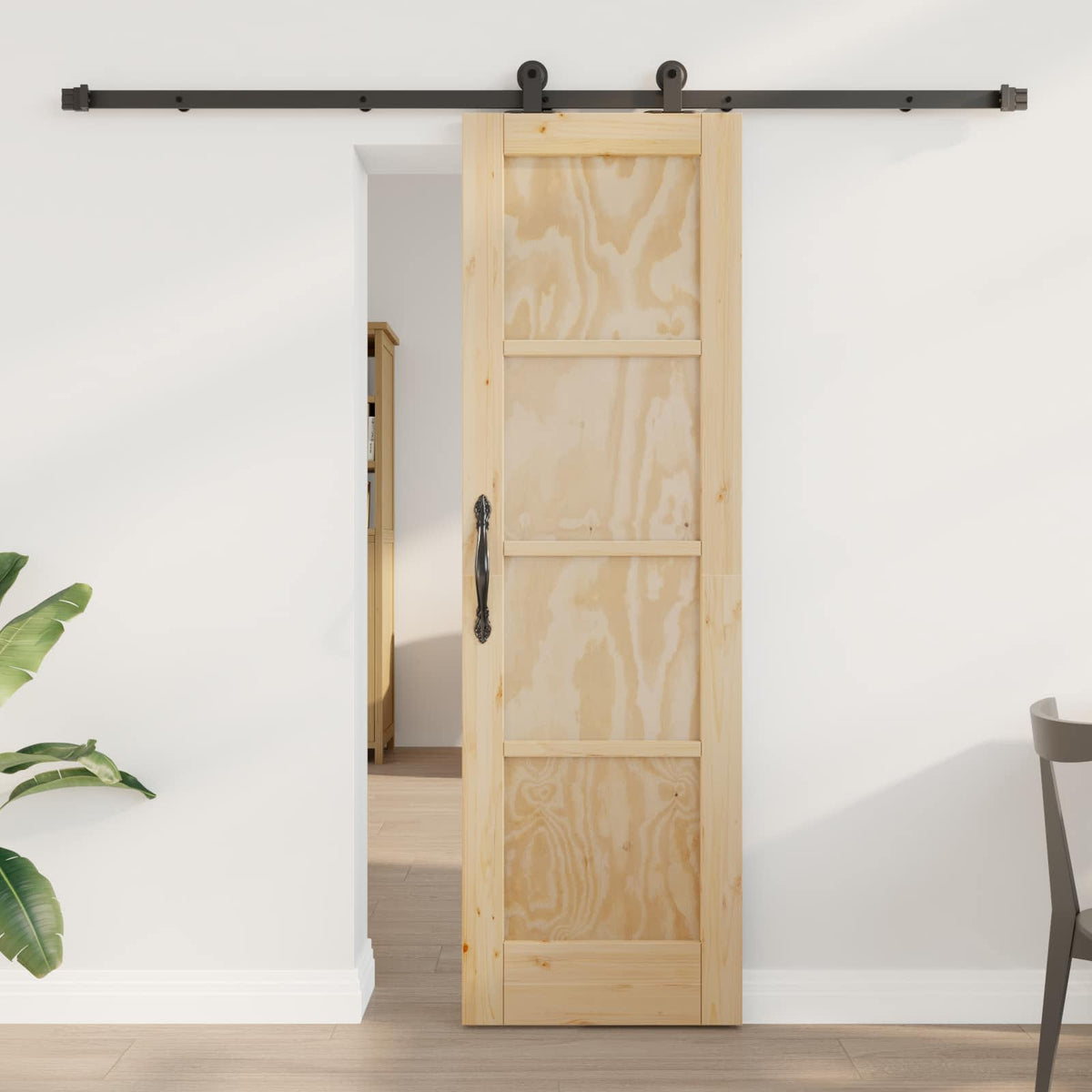 Skydedør ORKDAL 61 x 198,5 cm Massivt fyrretræ Naturfarvet