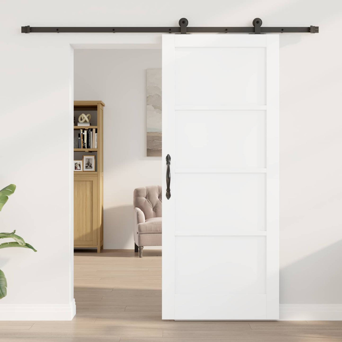 Skydedør ORKDAL 83 x 202 cm Massivt fyrretræ Hvid