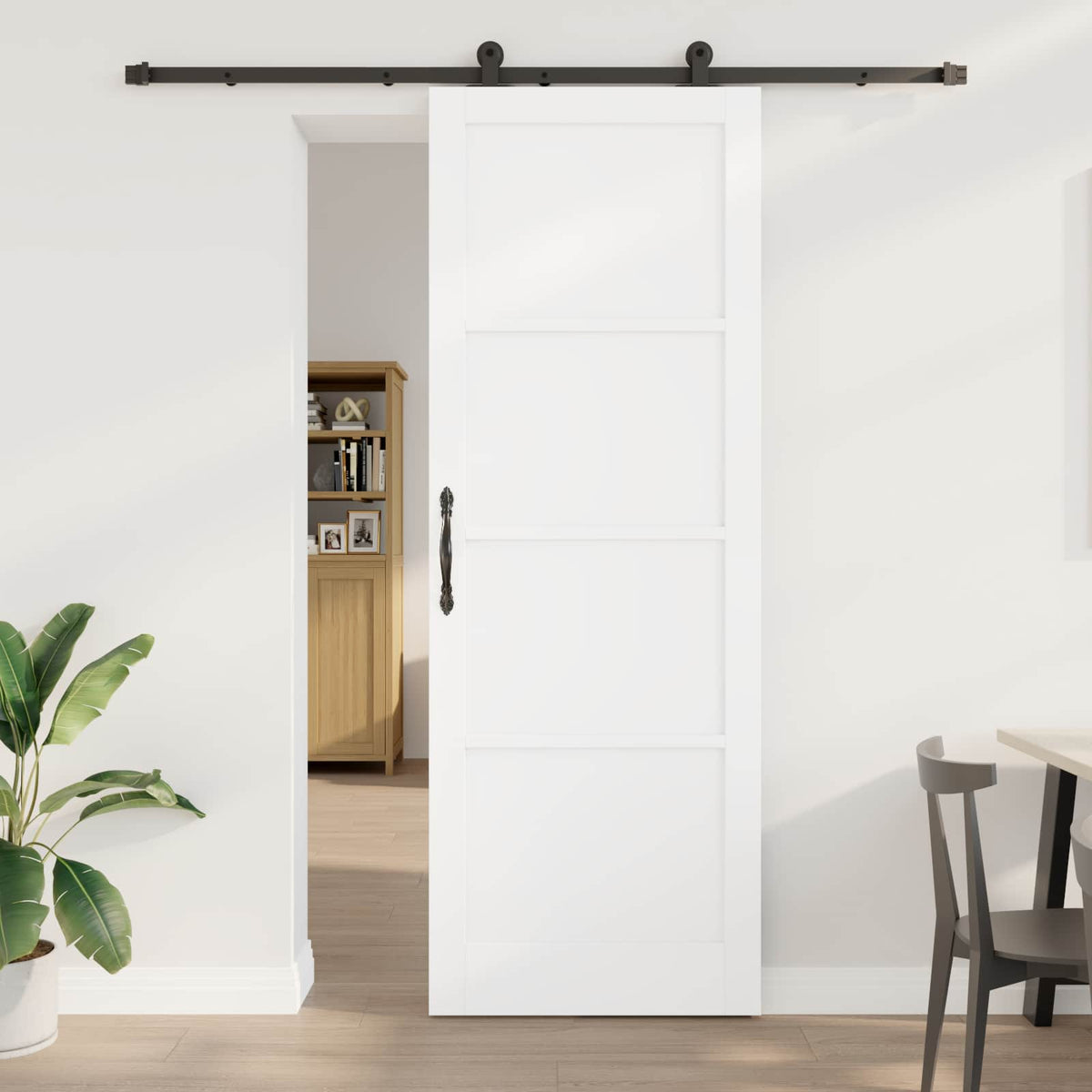 Skydedør ORKDAL 83 x 232 cm Massivt fyrretræ Hvid