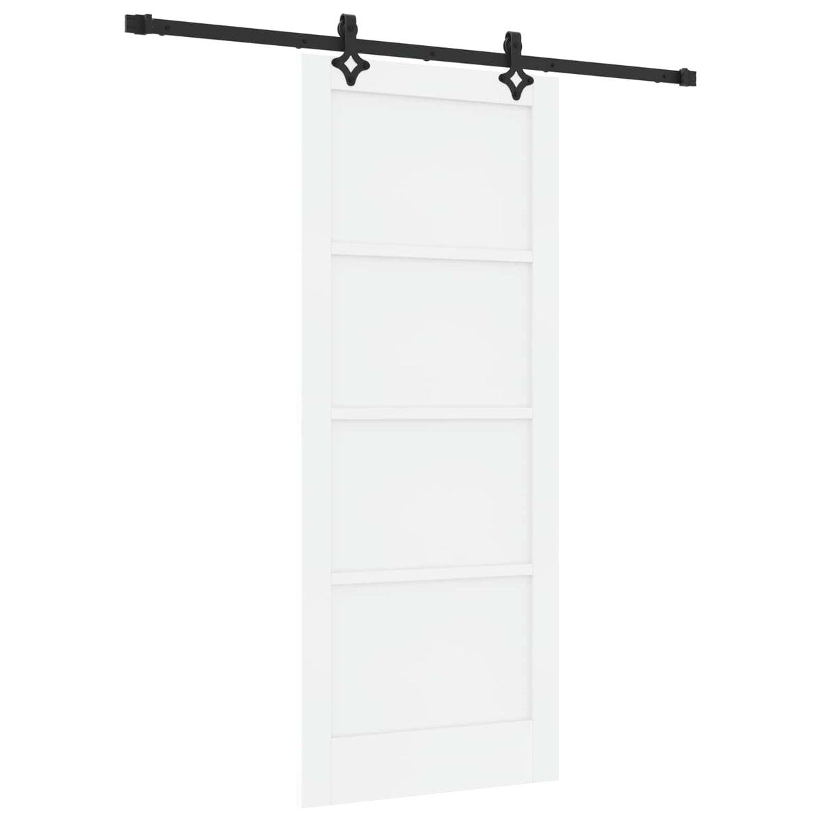 Skydedør Hvid og sort 83 x 202 cm Massivt fyrretræ