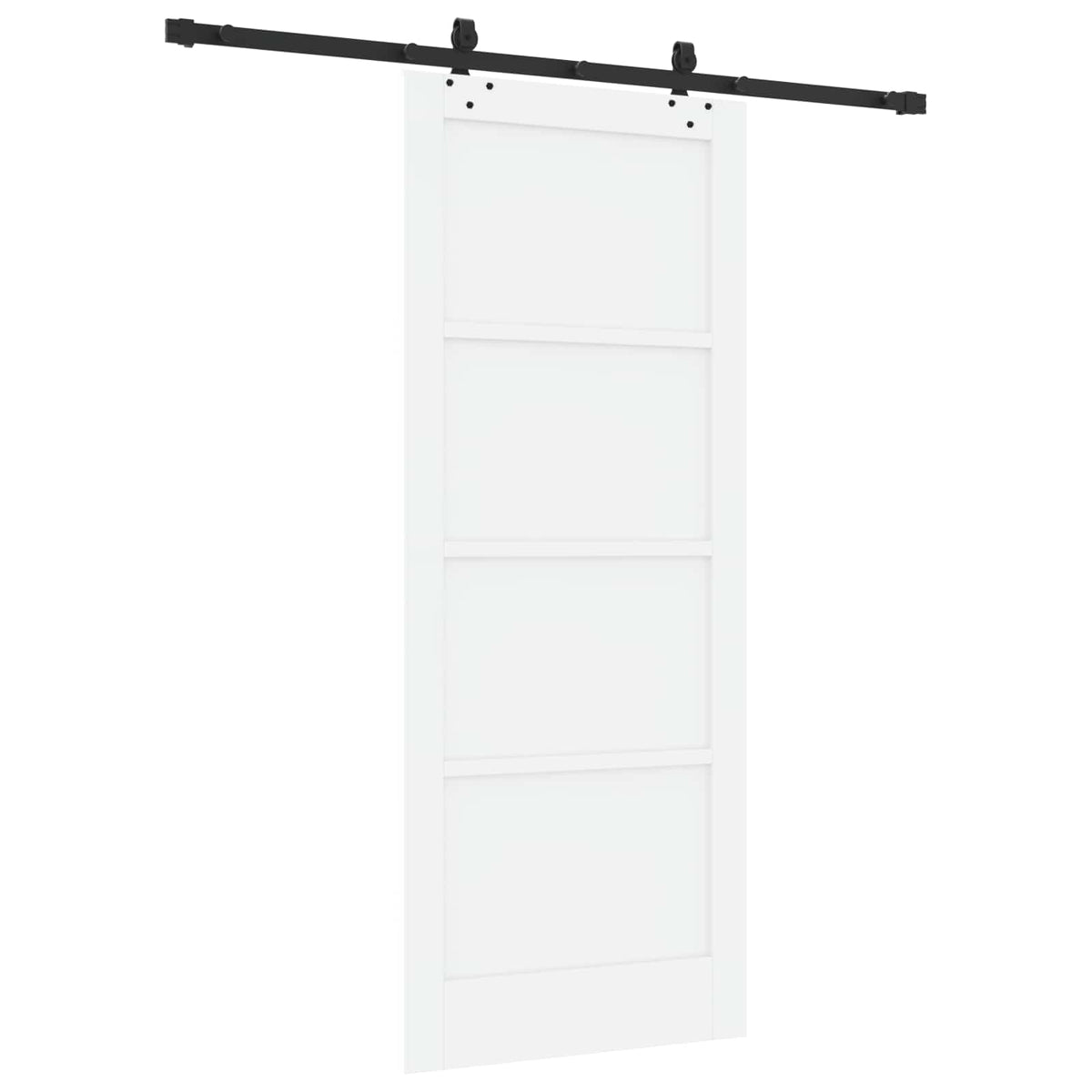 Skydedør Hvid og sort 83 x 202 cm Massivt fyrretræ
