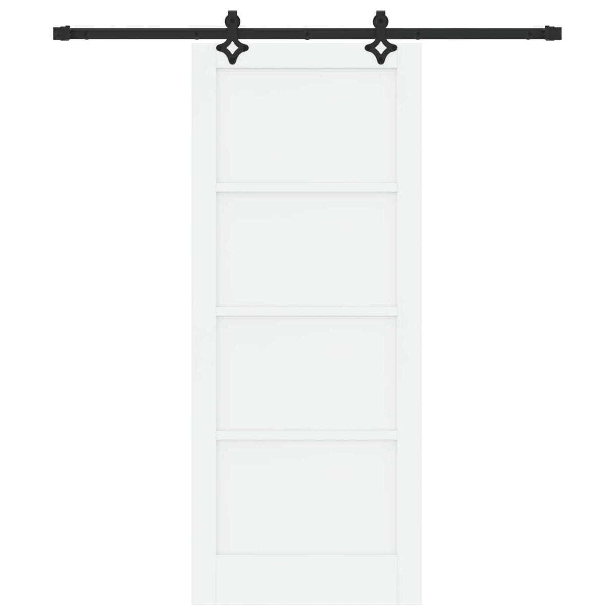 Skydedør Hvid og sort 83 x 202 cm Massivt fyrretræ