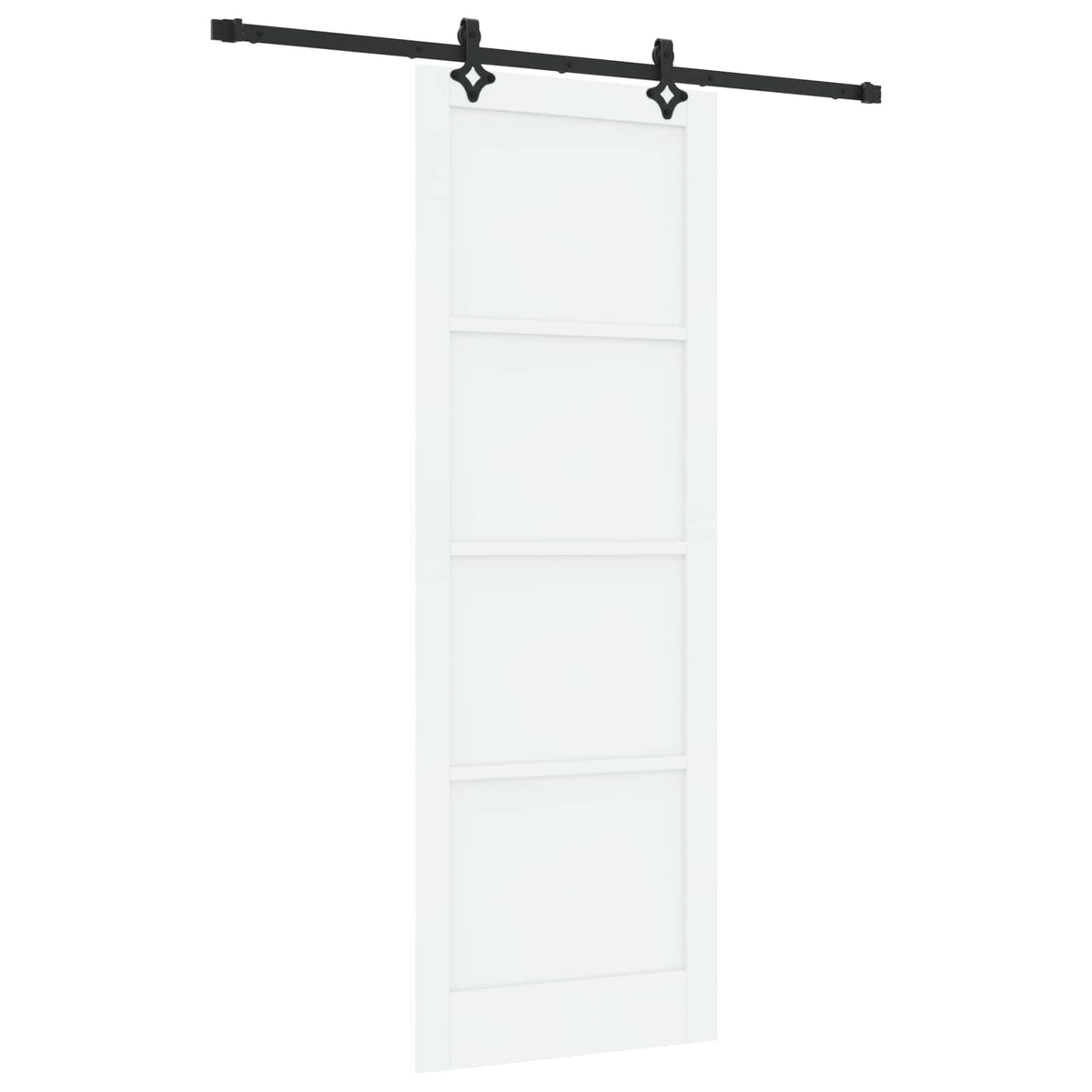 Skydedør Hvid og sort 83 x 232 cm Massivt fyrretræ