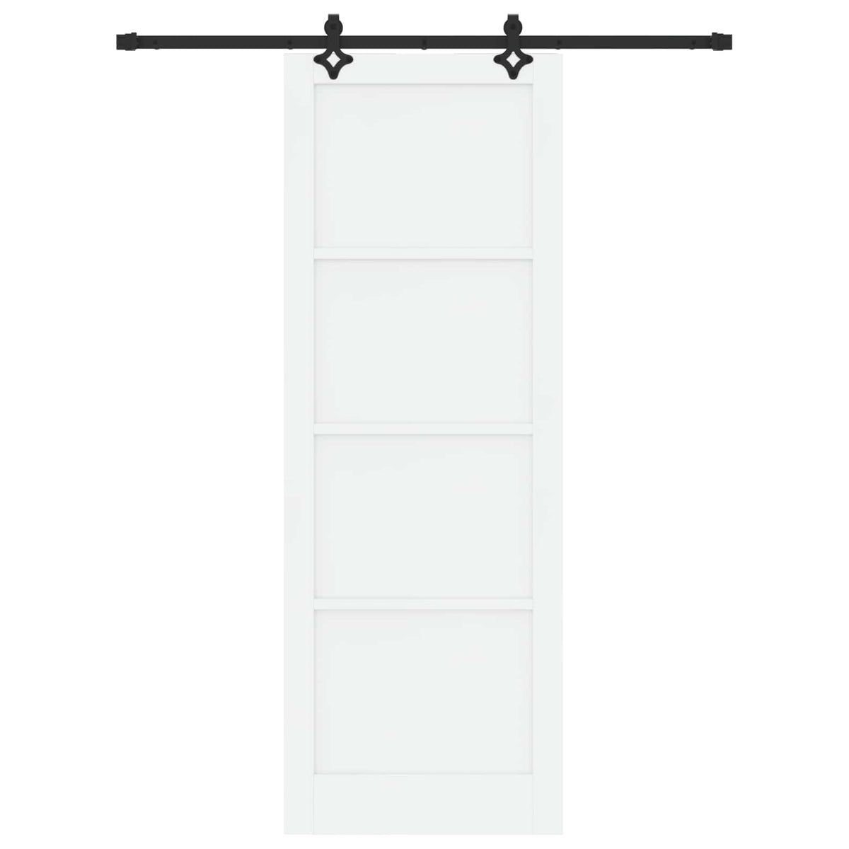 Skydedør Hvid og sort 83 x 232 cm Massivt fyrretræ