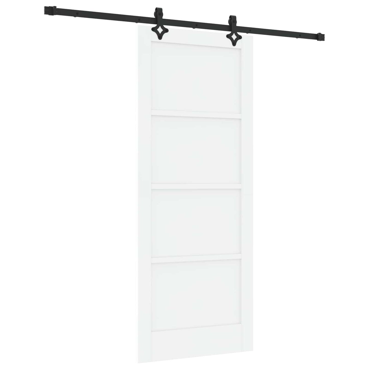 Skydedør Hvid og sort 83 x 202 cm Massivt fyrretræ