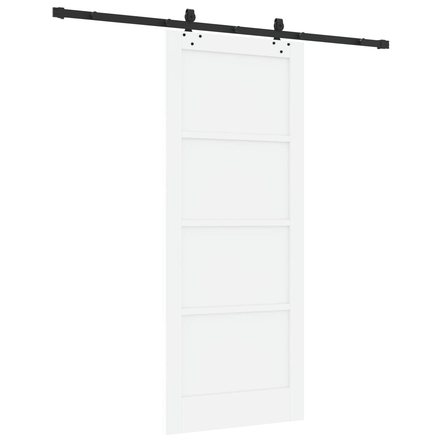 Skydedør Hvid og sort 83 x 202 cm Massivt fyrretræ