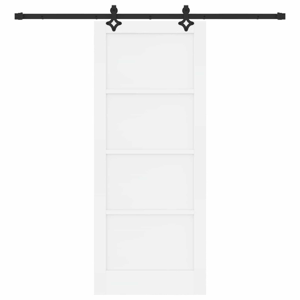 Skydedør Hvid og sort 83 x 202 cm Massivt fyrretræ