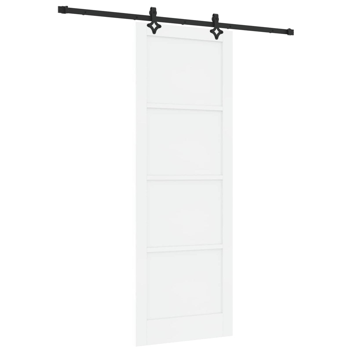 Skydedør Hvid og sort 83 x 232 cm Massivt fyrretræ