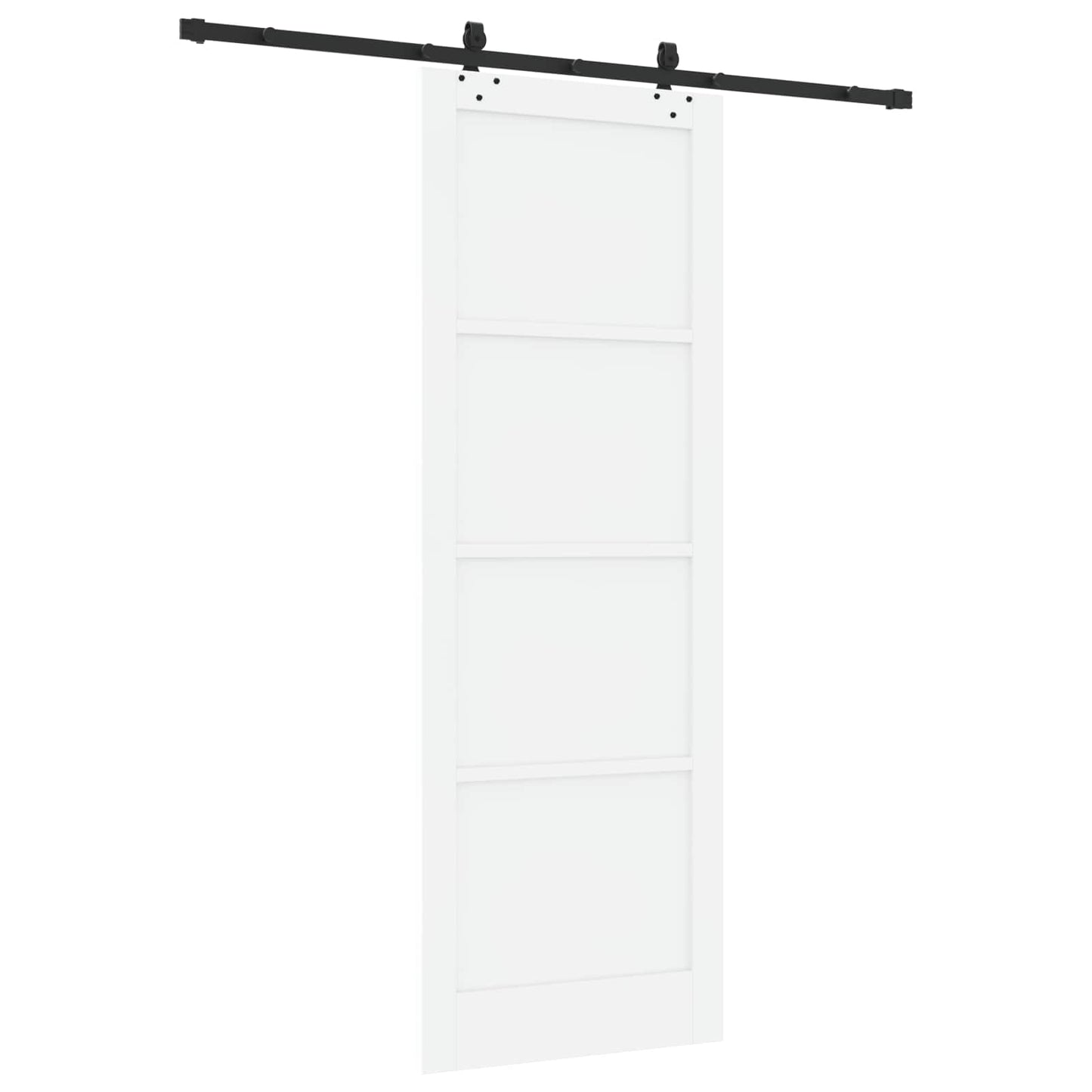 Skydedør Hvid og sort 83 x 232 cm Massivt fyrretræ