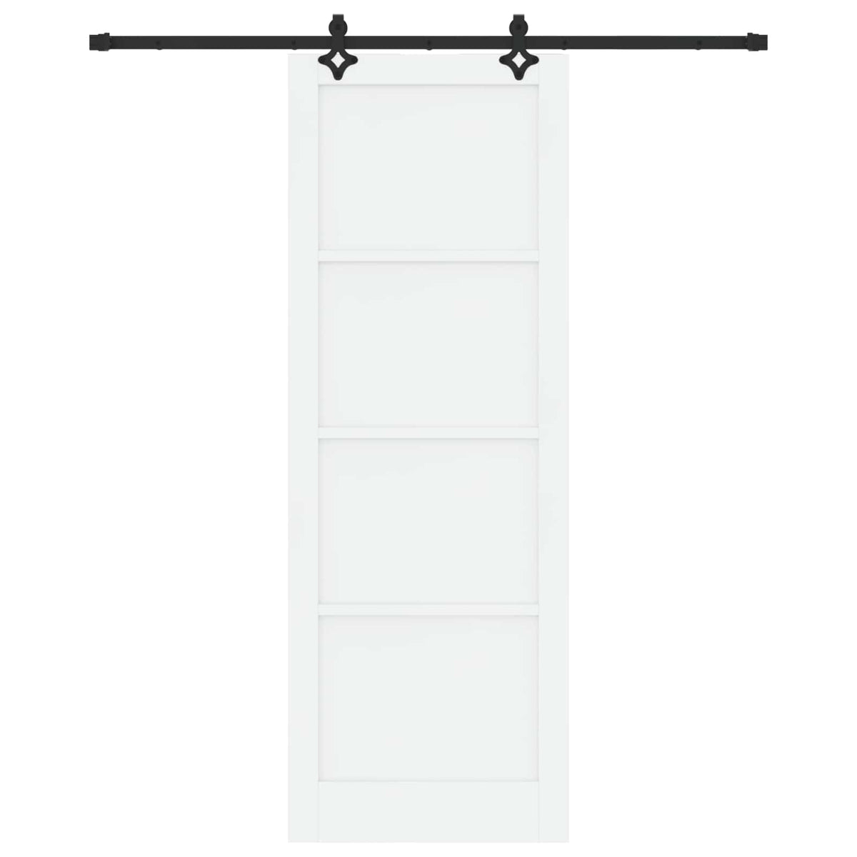 Skydedør Hvid og sort 83 x 232 cm Massivt fyrretræ