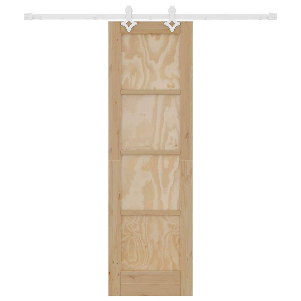 Skydedør Natur og hvid 61 x 198,5 cm Massivt fyrretræ