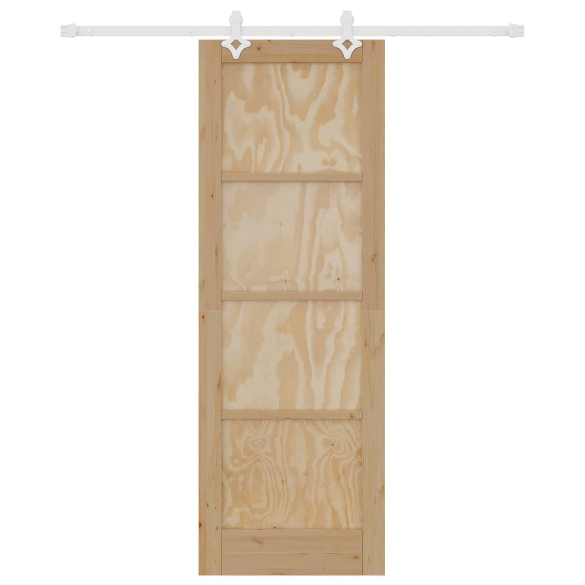 Skydedør Natur og hvid 73,5 x 211 cm Massivt fyrretræ