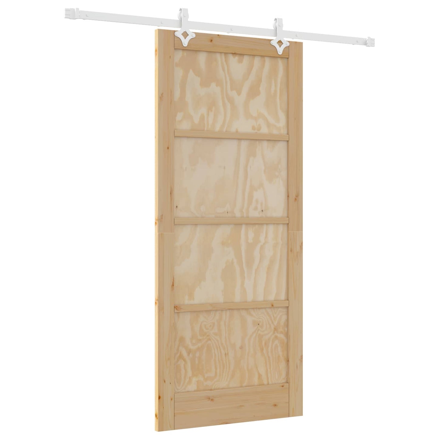 Skydedør Natur og hvid 86 x 198,5 cm Massivt fyrretræ