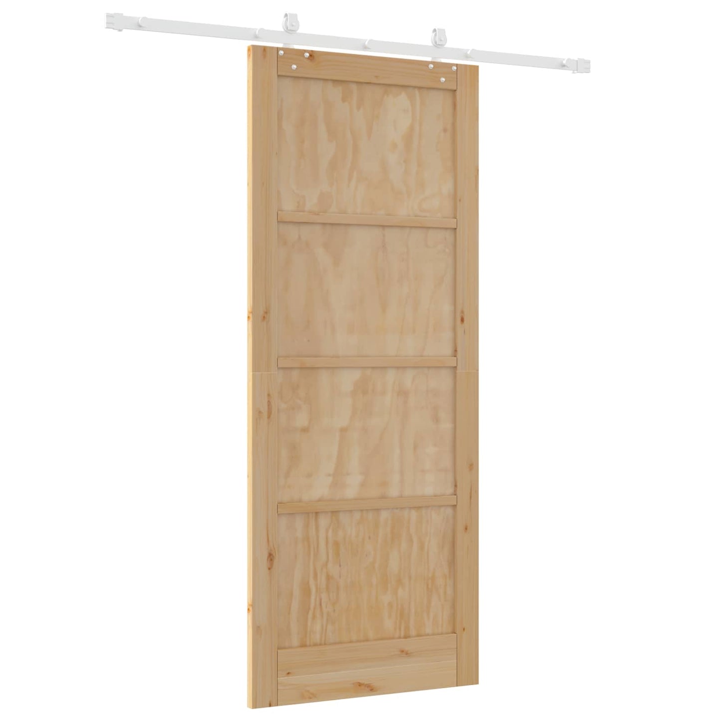 Skydedør Natur og hvid 86 x 211 cm Massivt fyrretræ