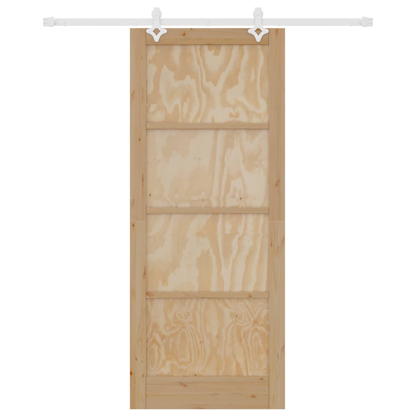 Skydedør Natur og hvid 86 x 211 cm Massivt fyrretræ