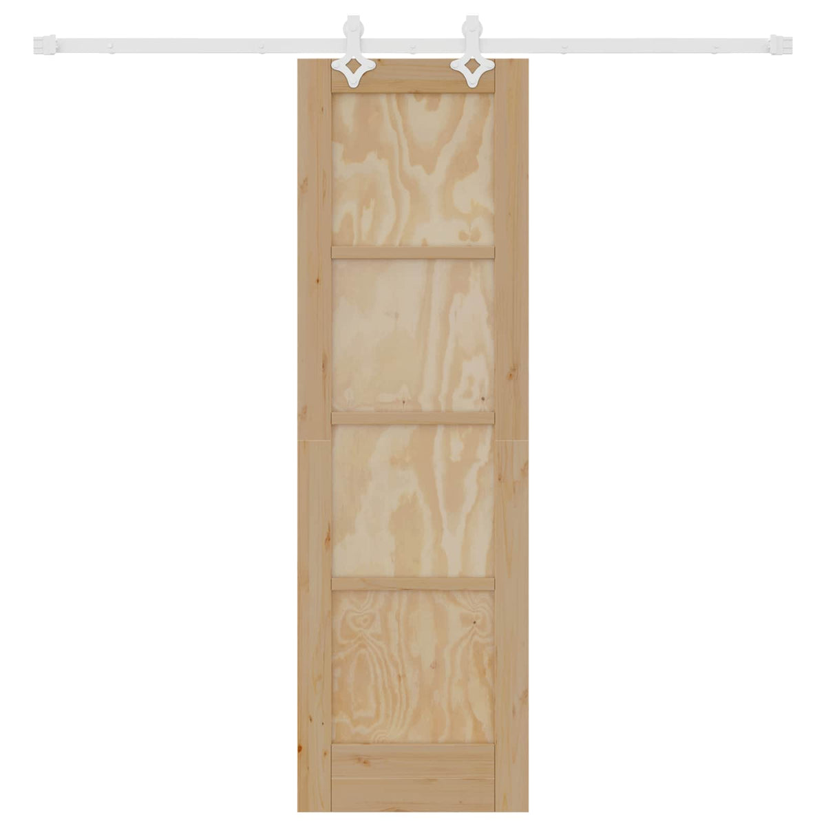 Skydedør Natur og hvid 61 x 198,5 cm Massivt fyrretræ