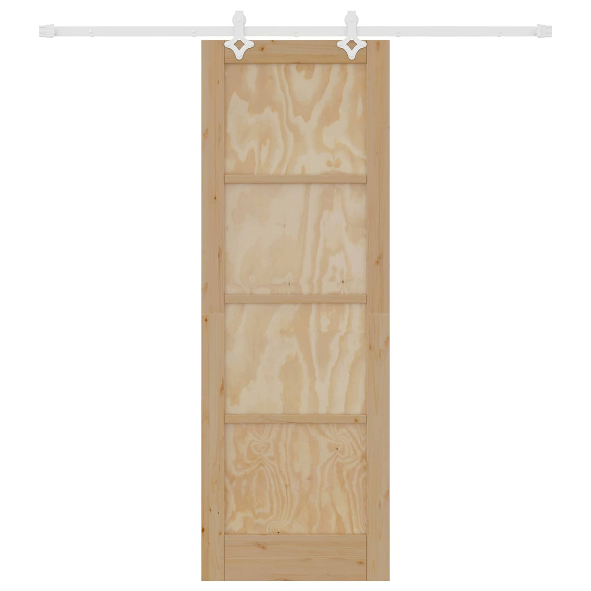 Skydedør Natur og hvid 73,5 x 211 cm Massivt fyrretræ