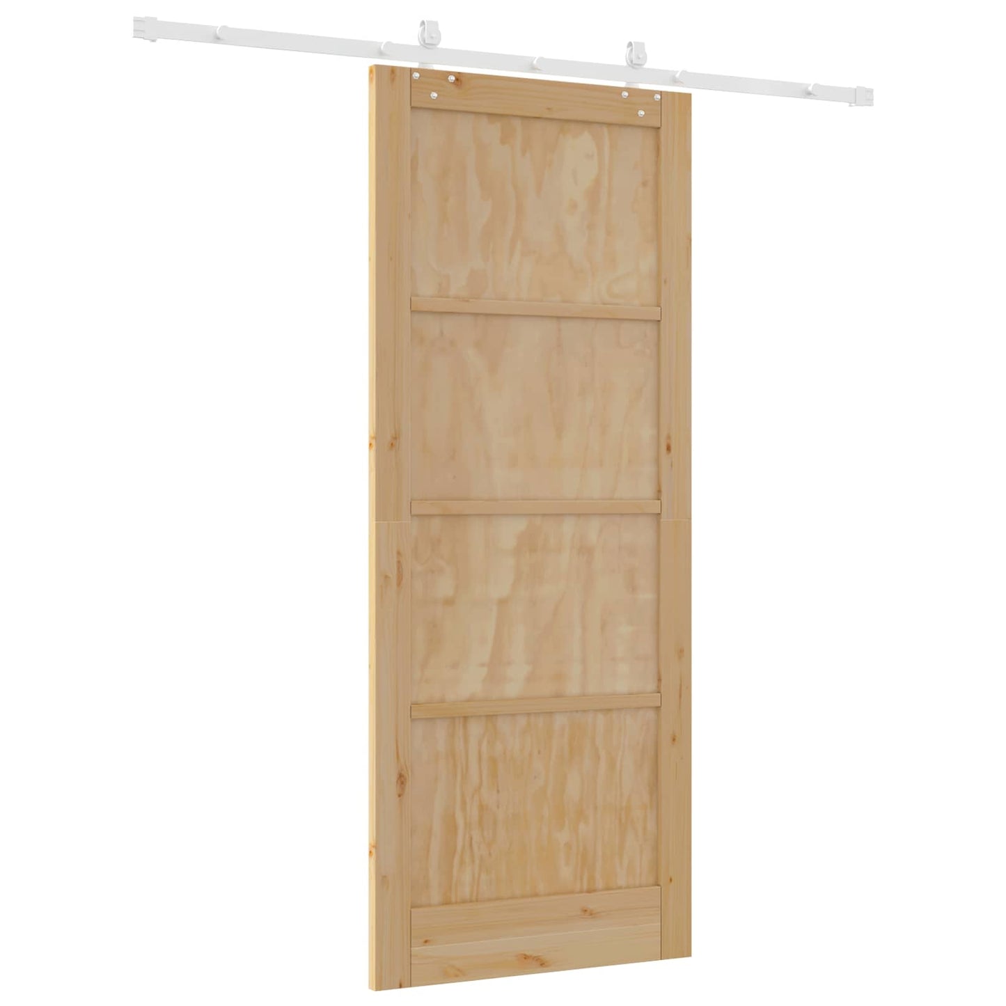 Skydedør Natur og hvid 86 x 211 cm Massivt fyrretræ