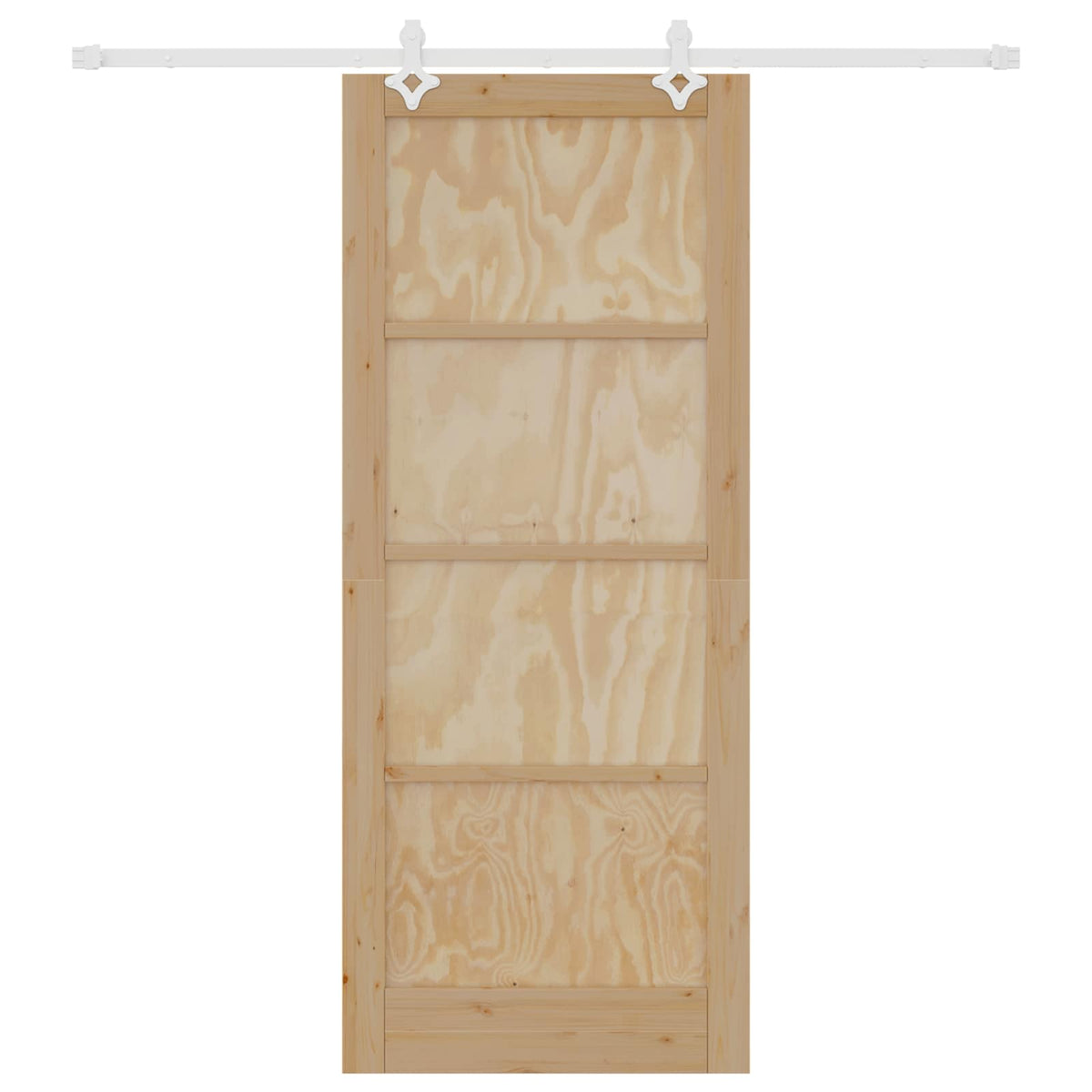 Skydedør Natur og hvid 86 x 211 cm Massivt fyrretræ