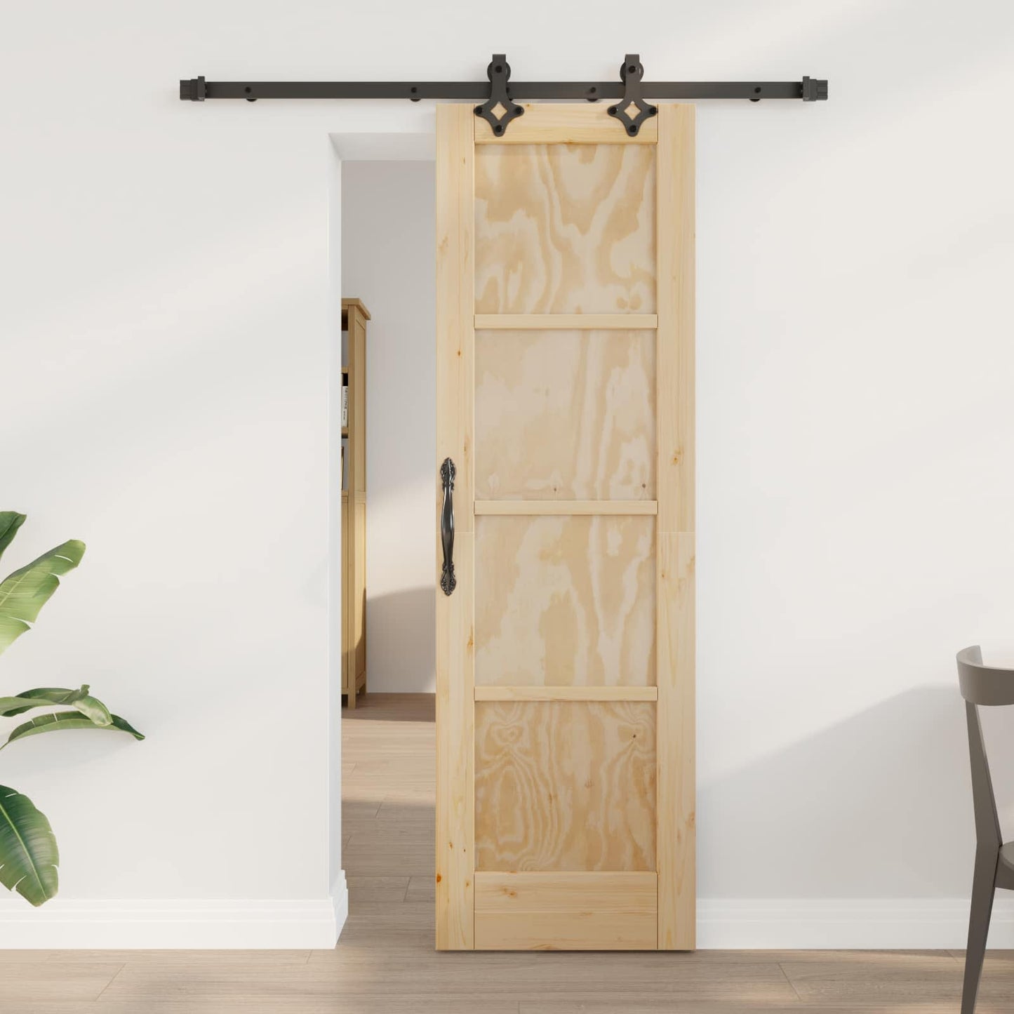 Skydedør ORKDAL 61 x 198,5 cm Massivt fyrretræ Naturfarvet
