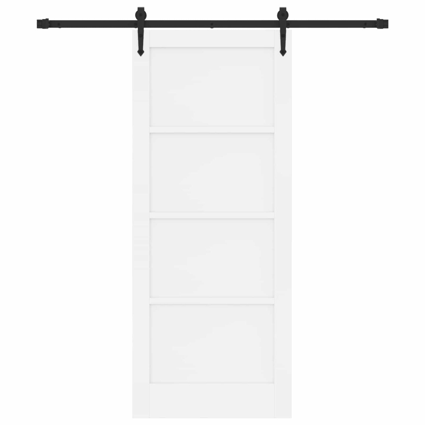 Skydedør ORKDAL 83 x 202 cm Massivt fyrretræ Hvid og sort