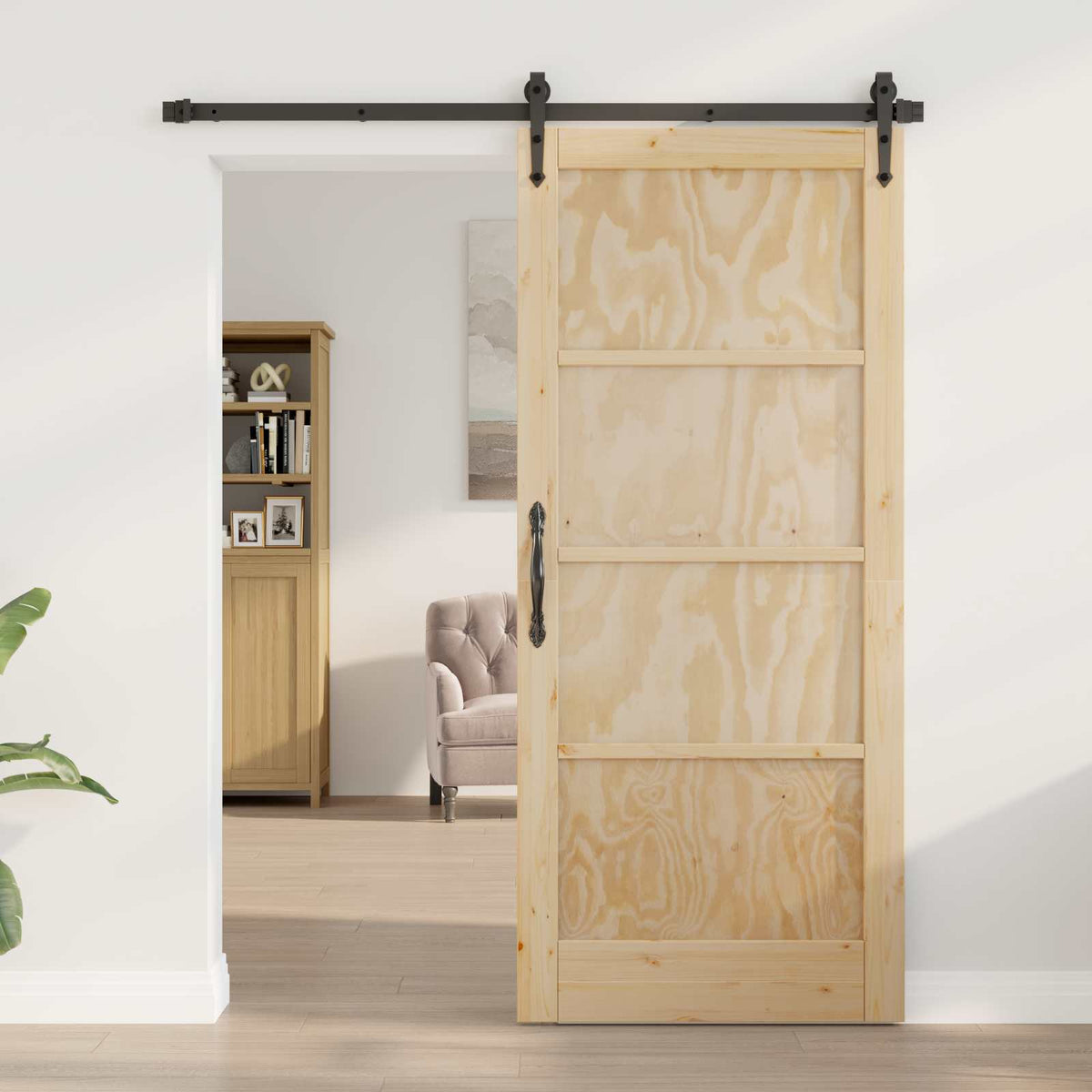 Skydedør ORKDAL 86 x 198,5 cm Massivt fyrretræ