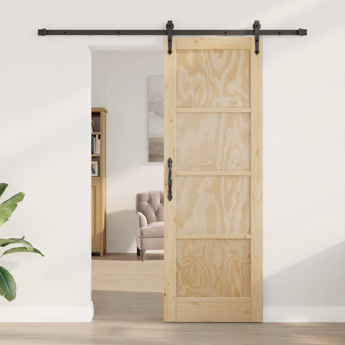 Skydedør ORKDAL 73,5 x 211 cm Massivt fyrretræ