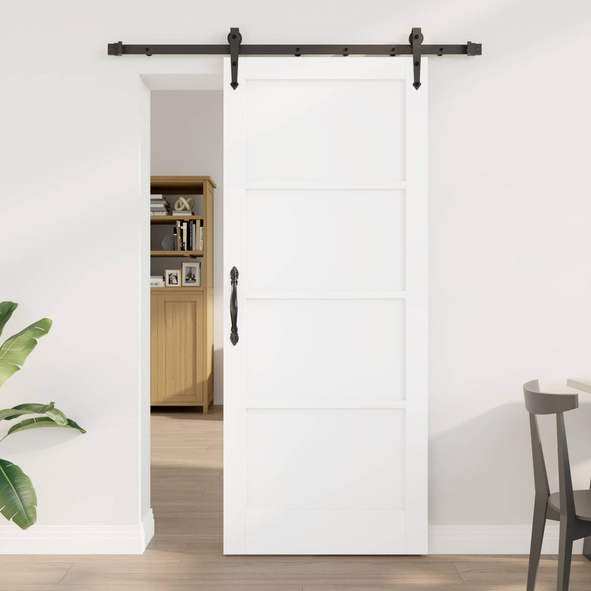 Skydedør ORKDAL 83 x 202 cm Massivt fyrretræ Hvid