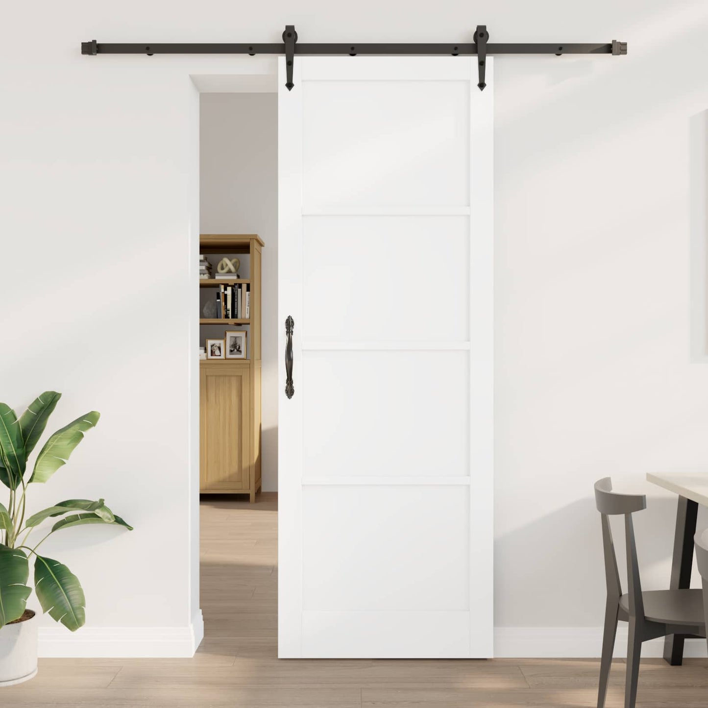 Skydedør ORKDAL 83 x 232 cm Massivt fyrretræ Hvid