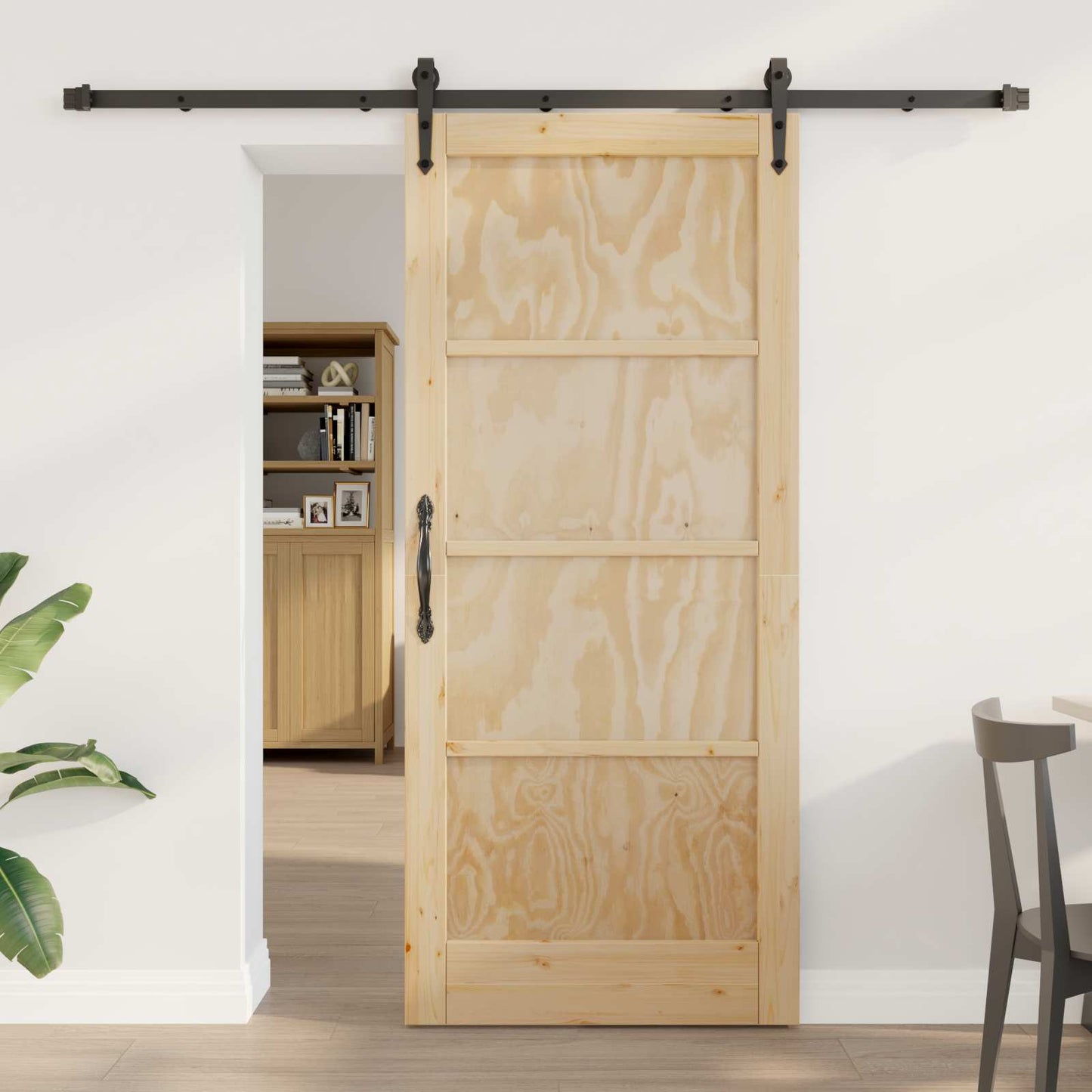 Skydedør ORKDAL 86 x 198,5 cm Massivt fyrretræ Naturfarvet