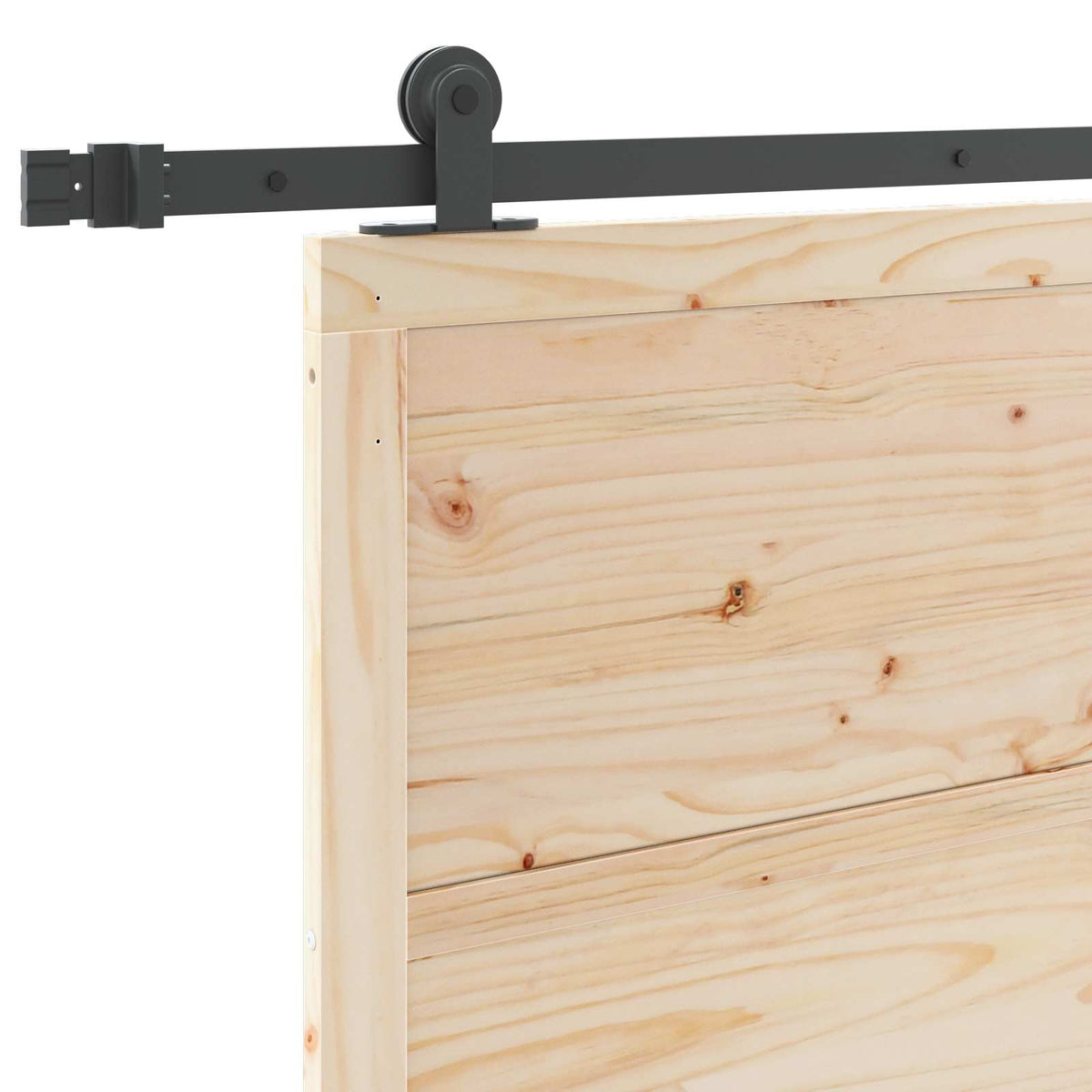 Skydedør 100 x 208 cm Massivt fyrretræ Naturfarvet