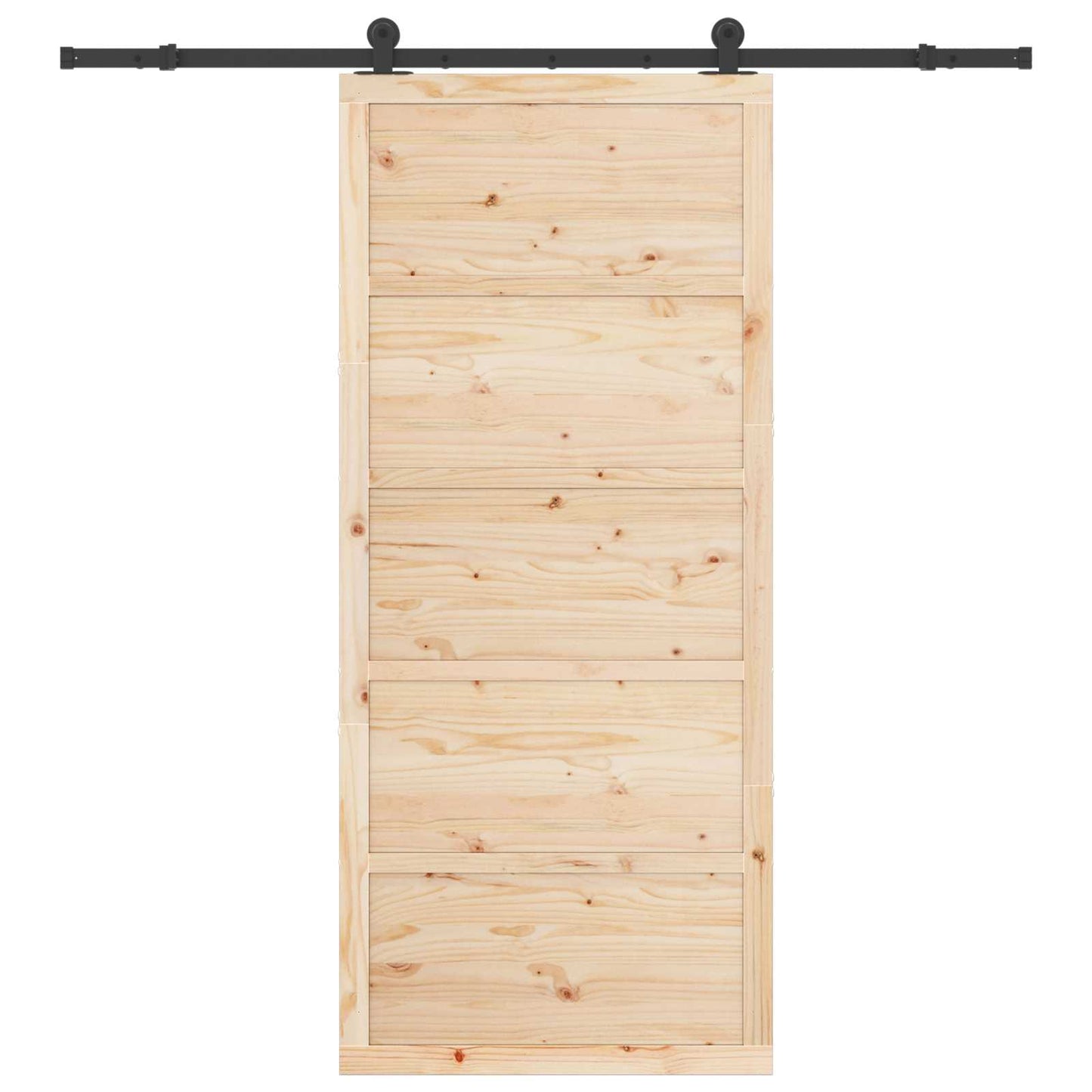 Skydedør 90 x 208 cm Massivt fyrretræ Naturfarvet