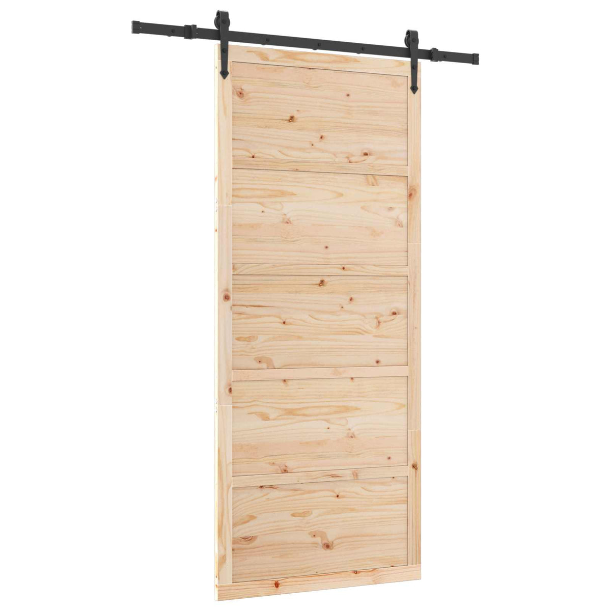 Skydedør 80 x 208 cm Massivt fyrretræ Naturfarvet