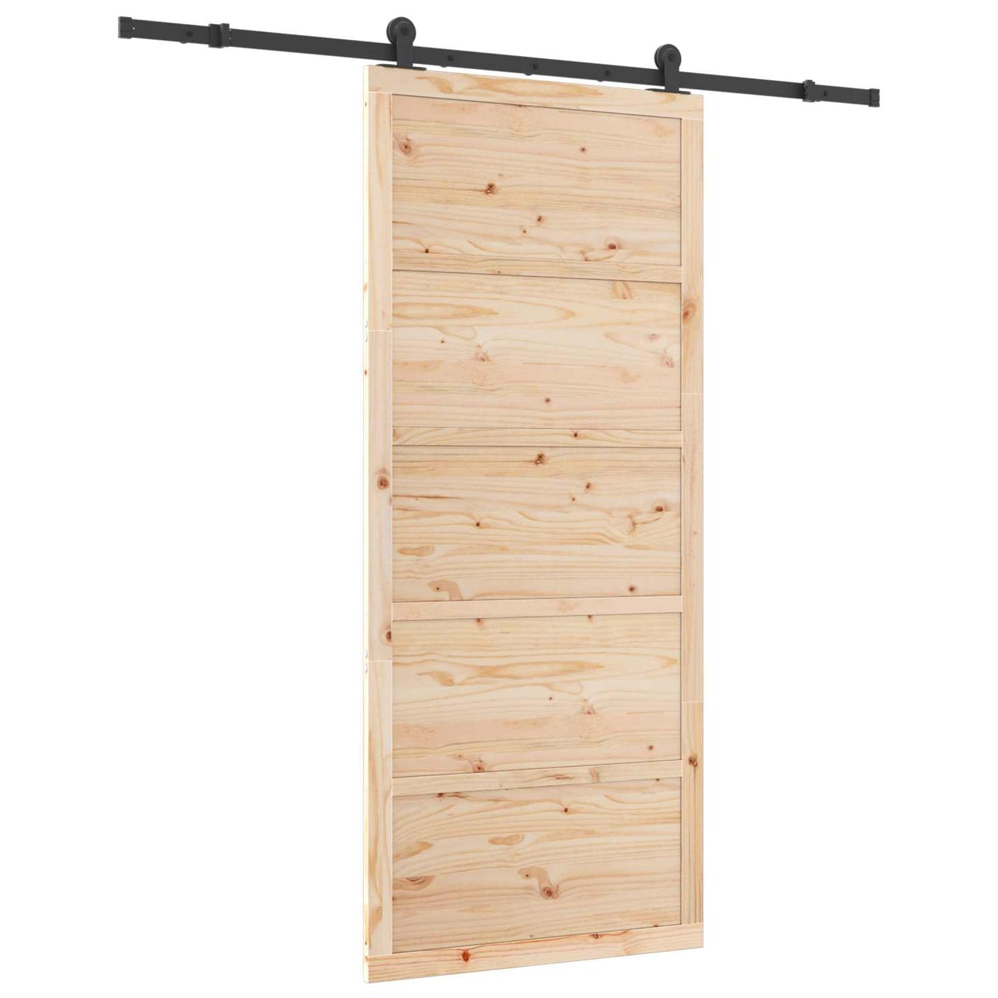 Skydedør 100 x 208 cm Massivt fyrretræ Naturfarvet