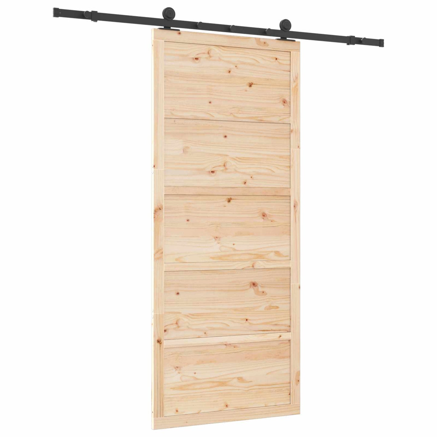 Skydedør 100 x 208 cm Massivt fyrretræ Naturfarvet