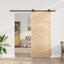 Skydedør 90 x 208 cm Massivt fyrretræ Naturfarvet