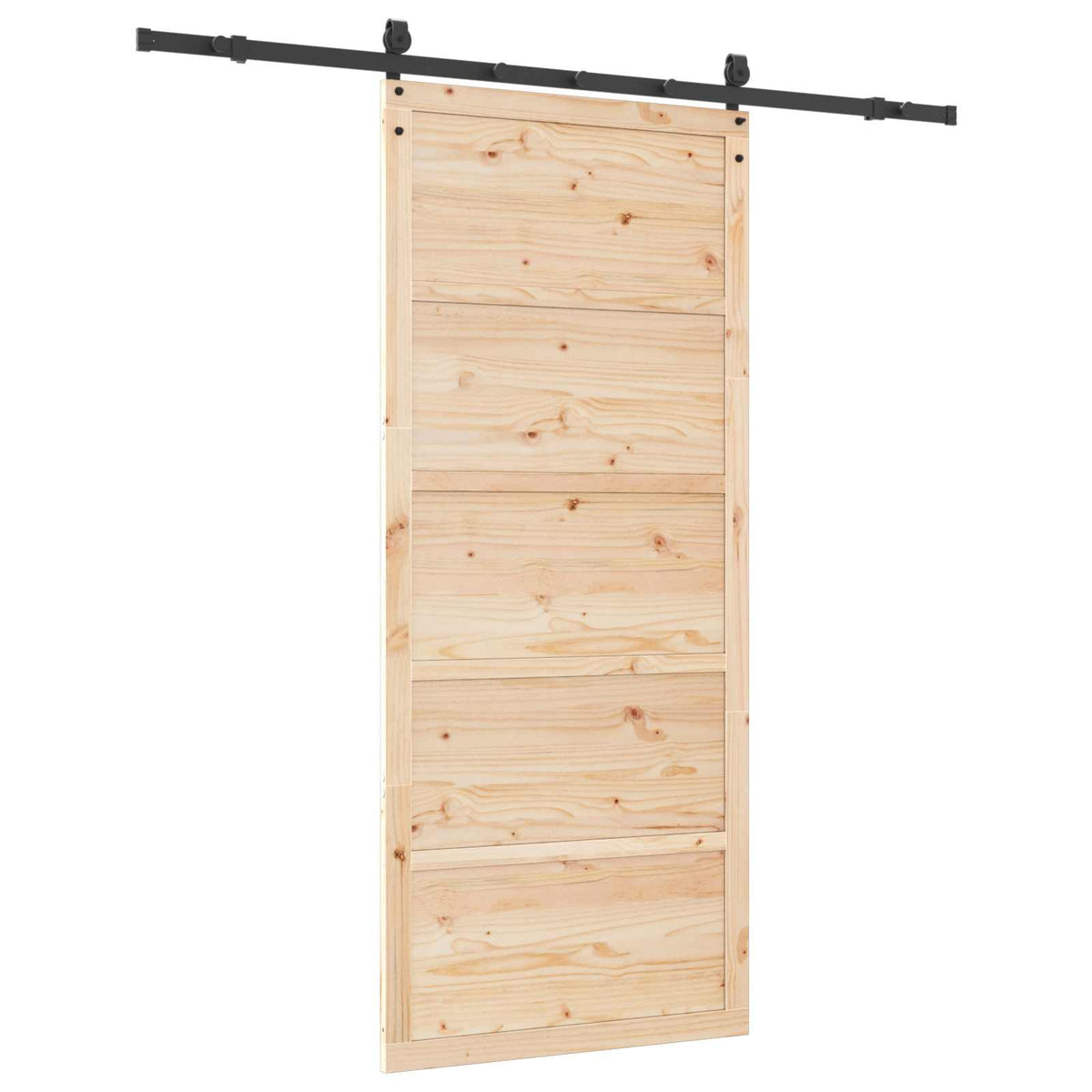 Skydedør 100 x 208 cm Massivt fyrretræ Naturfarvet