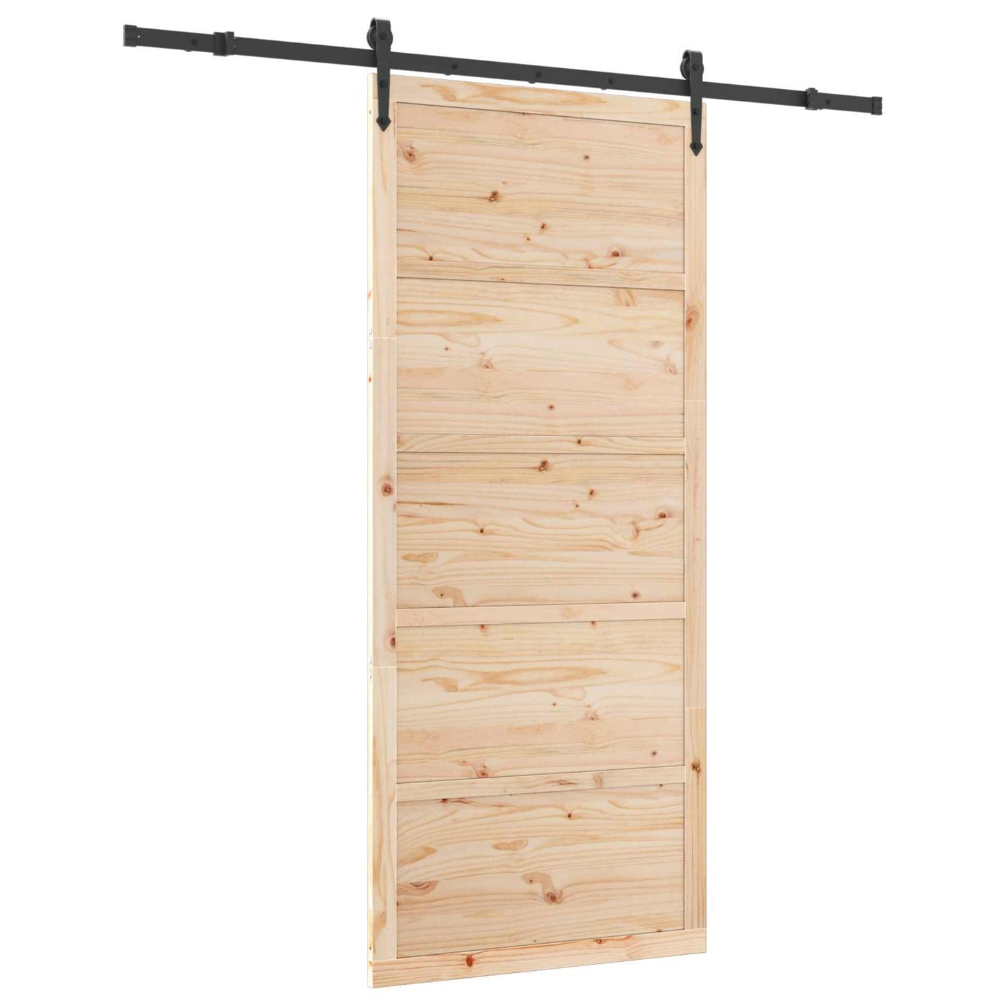 Skydedør 100 x 208 cm Massivt fyrretræ Naturfarvet
