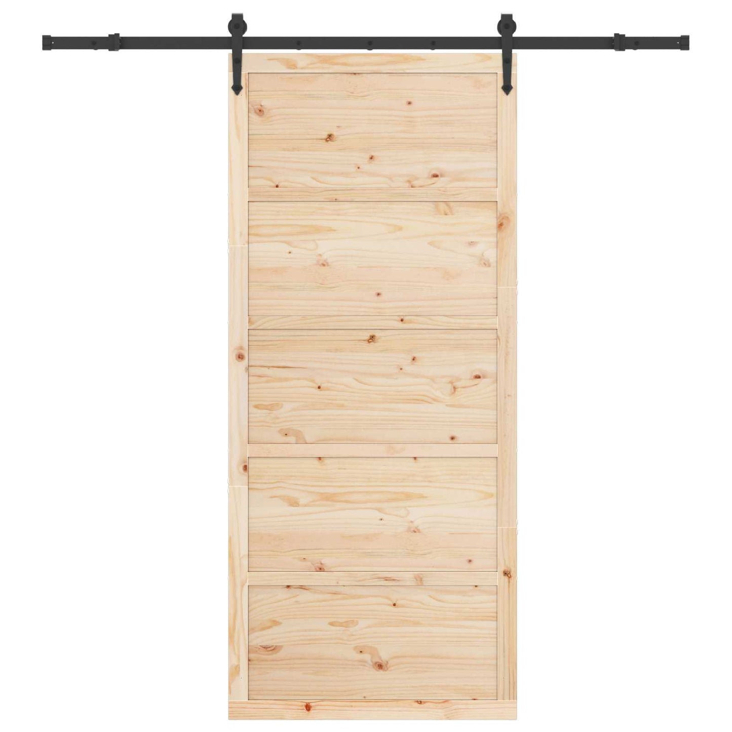 Skydedør 100 x 208 cm Massivt fyrretræ Naturfarvet