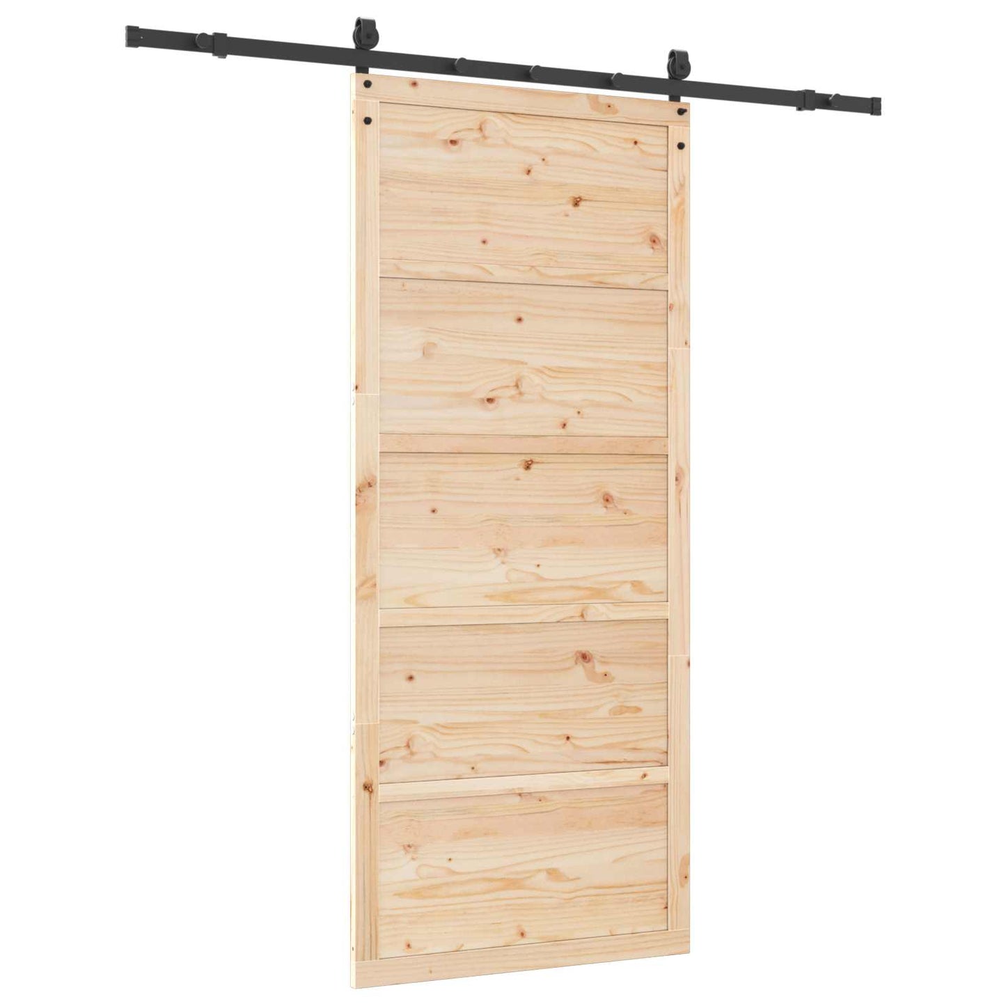 Skydedør 80 x 208 cm Massivt fyrretræ Naturfarvet