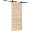 Skydedør 90 x 208 cm Massivt fyrretræ Naturfarvet