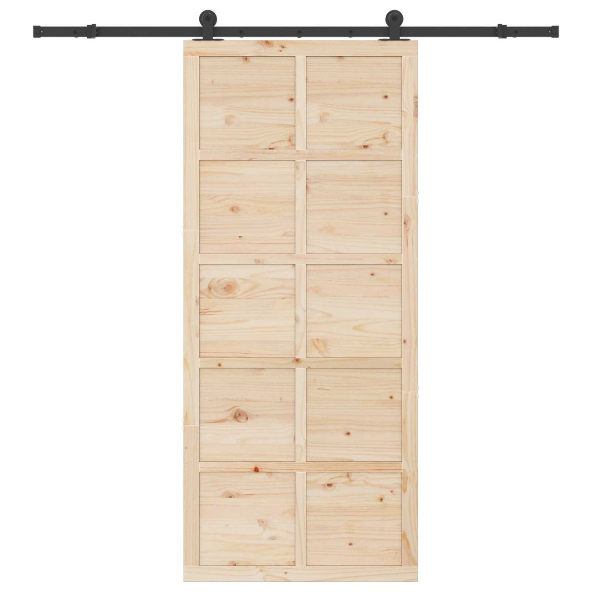 Skydedør 90 x 208 cm Massivt fyrretræ Naturfarvet