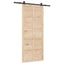 Skydedør 80 x 208 cm Massivt fyrretræ Naturfarvet