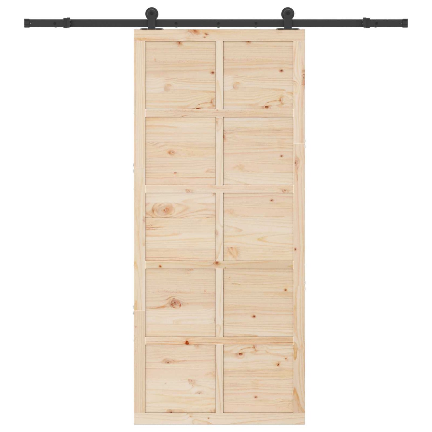 Skydedør 100 x 208 cm Massivt fyrretræ Naturfarvet