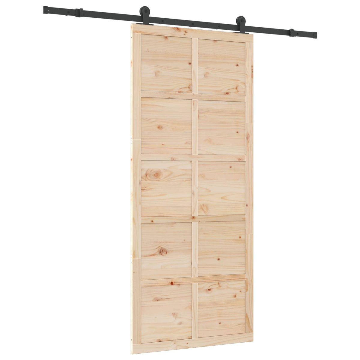 Skydedør 80 x 208 cm Massivt fyrretræ Naturfarvet