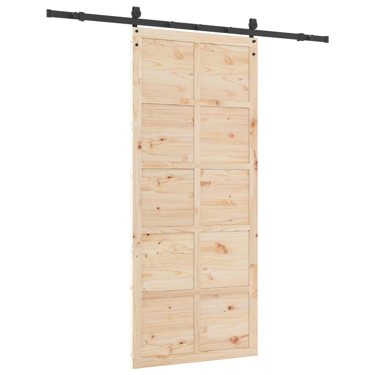 Skydedør Naturfarvet 100 x 208 cm Massivt fyrretræ