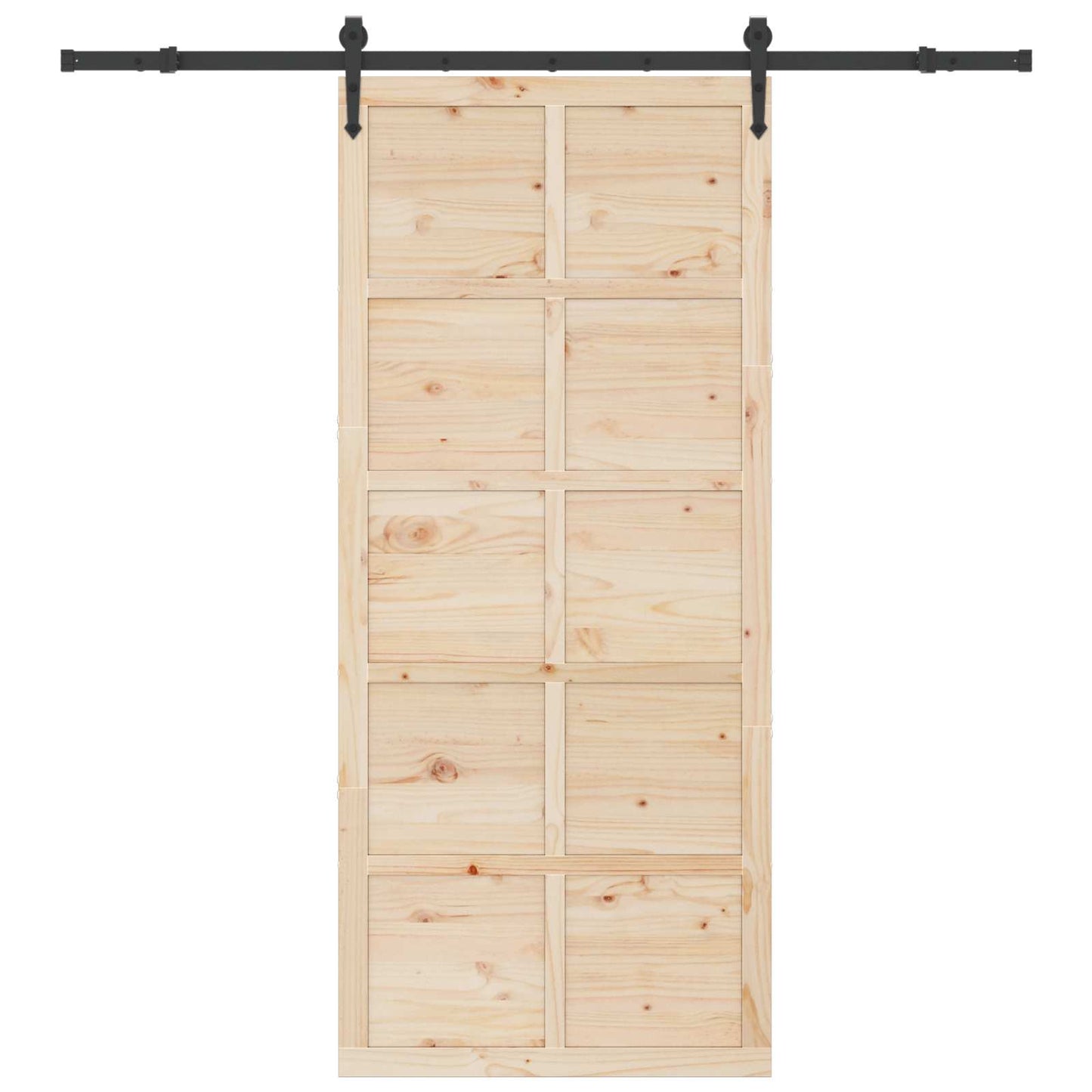 Skydedør Naturfarvet 100 x 208 cm Massivt fyrretræ