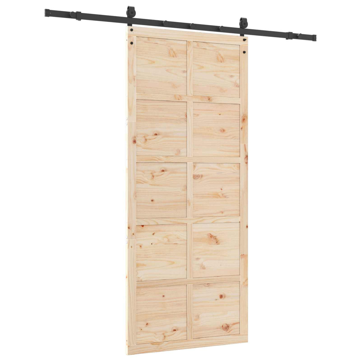 Skydedør Naturfarvet 100 x 208 cm Massivt fyrretræ