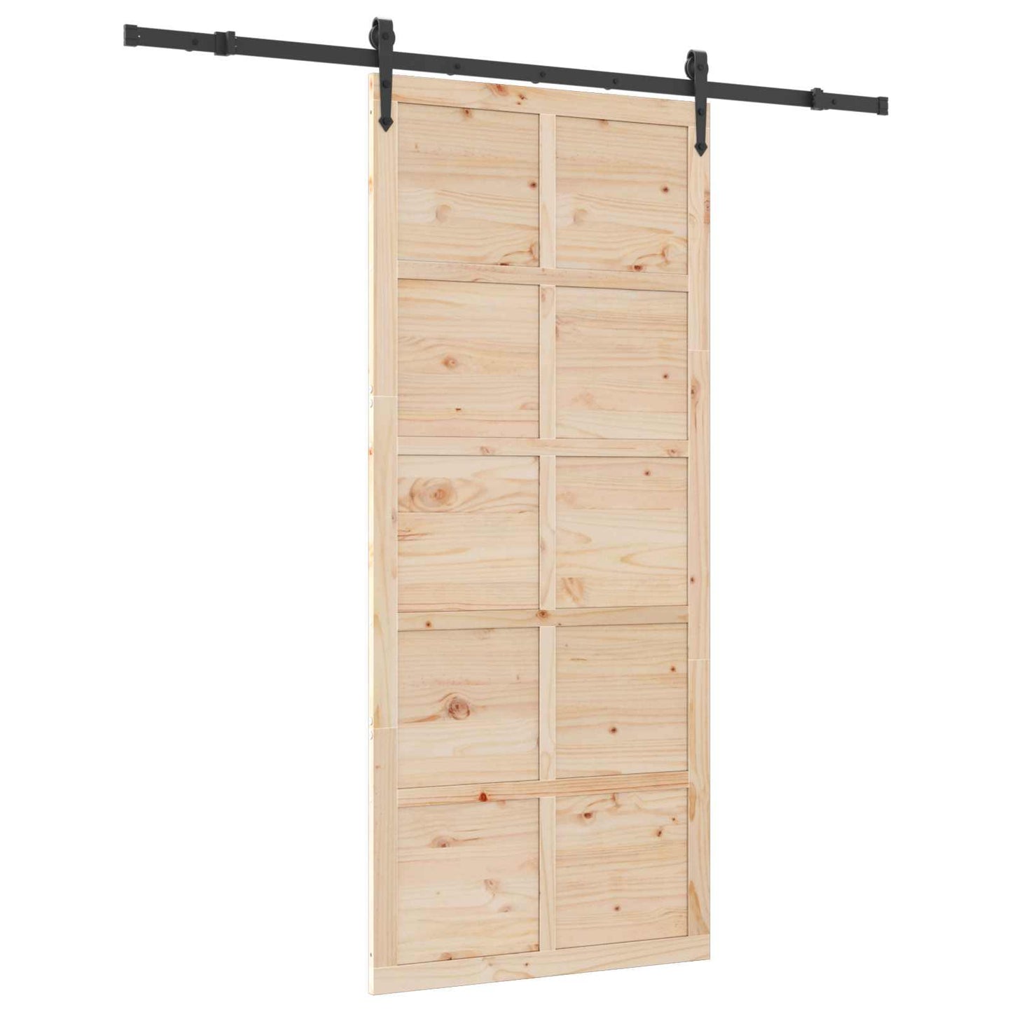 Skydedør Naturfarvet 90 x 208 cm Massivt fyrretræ